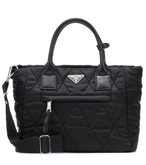 prada tessuto black nylon tote|prada nylon quilted handbag.